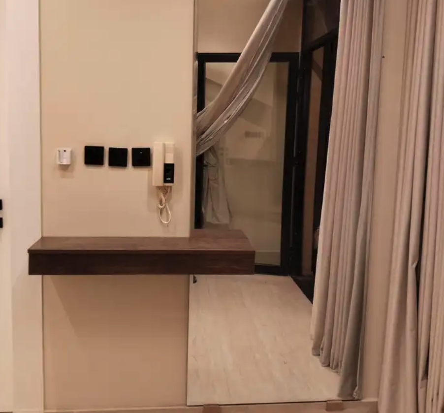 ركن كافي ارفف معلق مريا مدخل مع رف خدمات