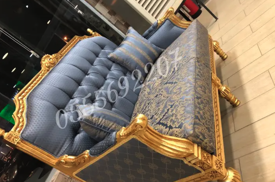 كنب ملكي مجالس قاعات افراح قصور خشب زان مفروشات