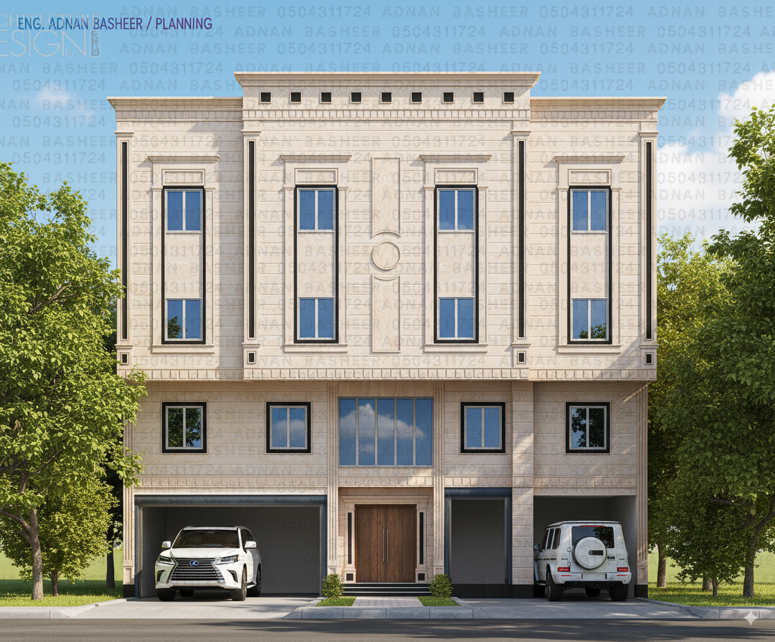 مصمم واجهات خارجية عمائر فلل فوتوشوب 2D حجر بويه رخام GRC هوية مكية